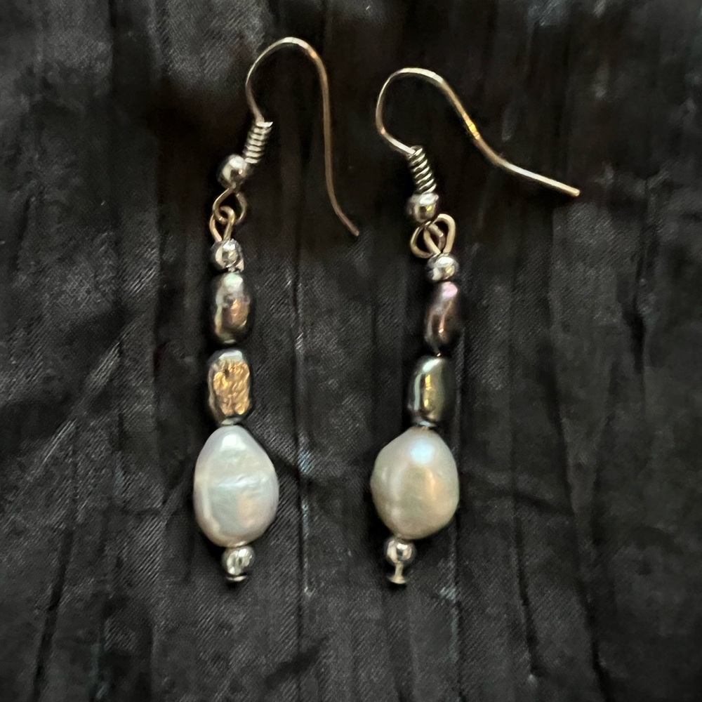 COPY - Baroque pearl earrings.